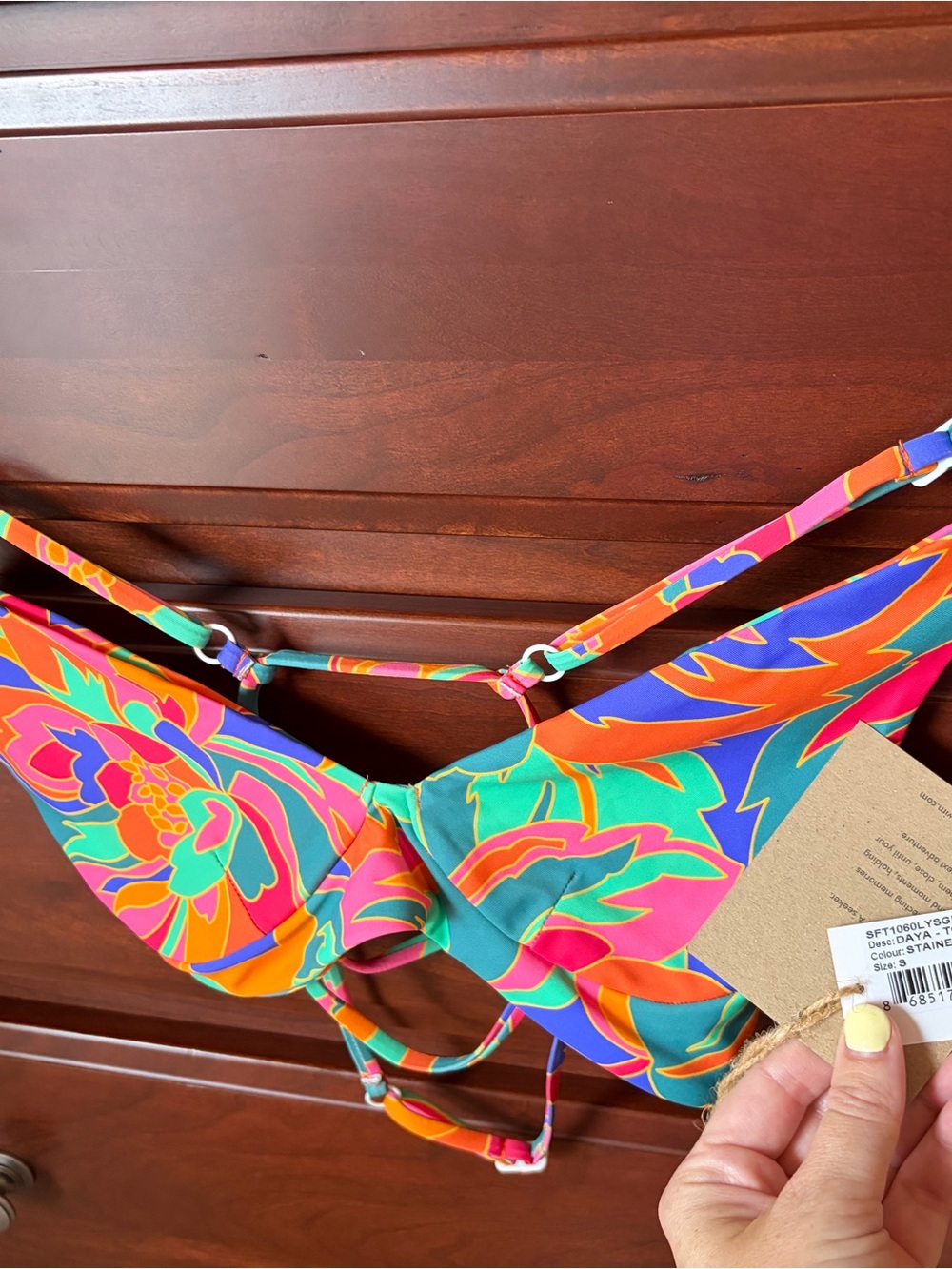 Stone Fox Swim: Daya top in stained glass. Size small